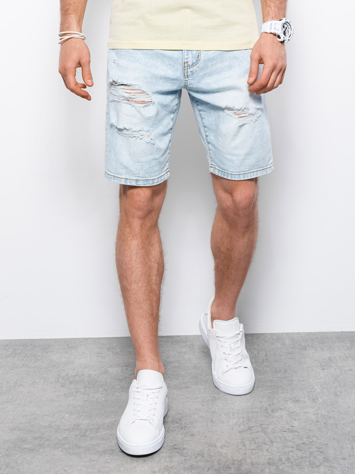 Heren denim shorts - lichte jeans W304, maat M