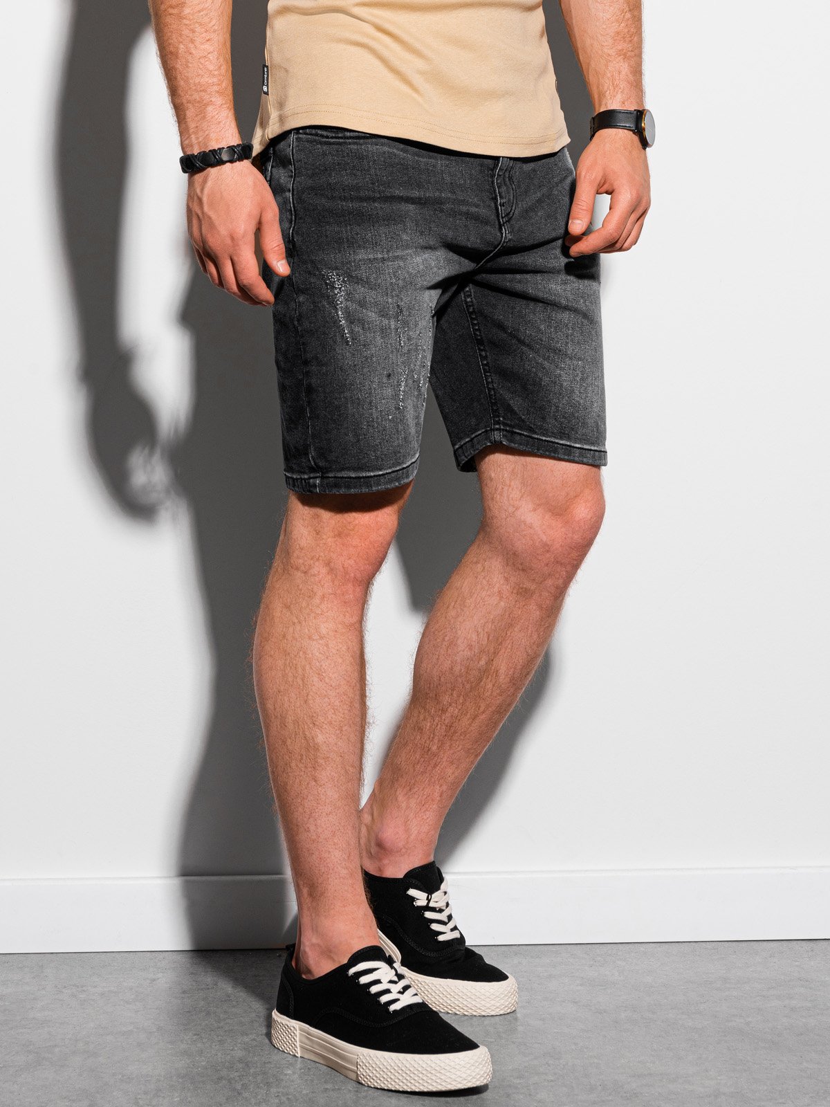 Heren denim shorts W307 - zwart, maat XL