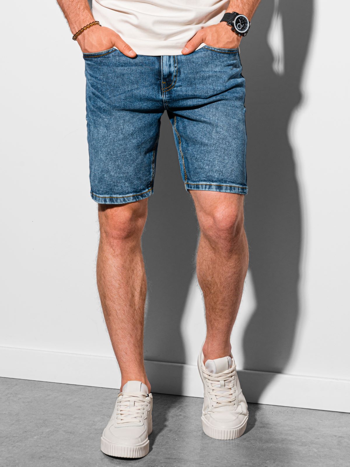 Heren denim shorts W308 - blauw, maat M