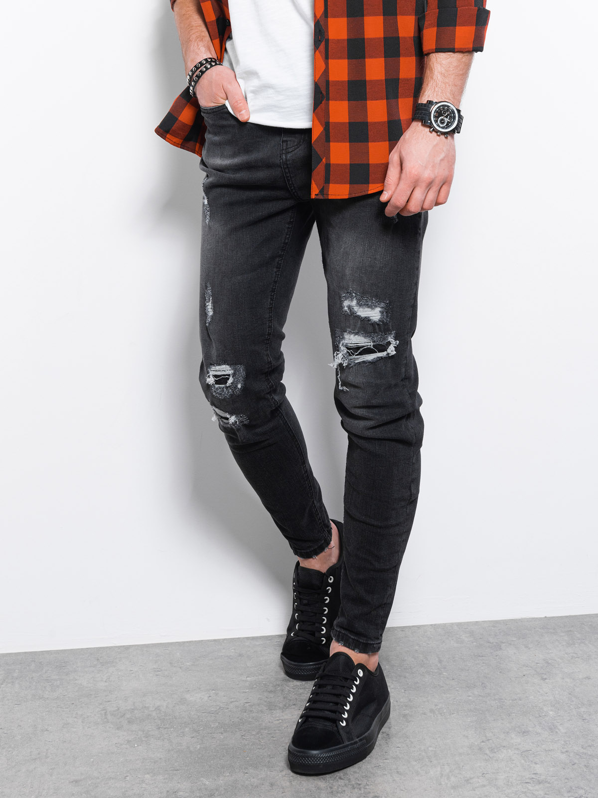 Heren jeans P1078 - zwart