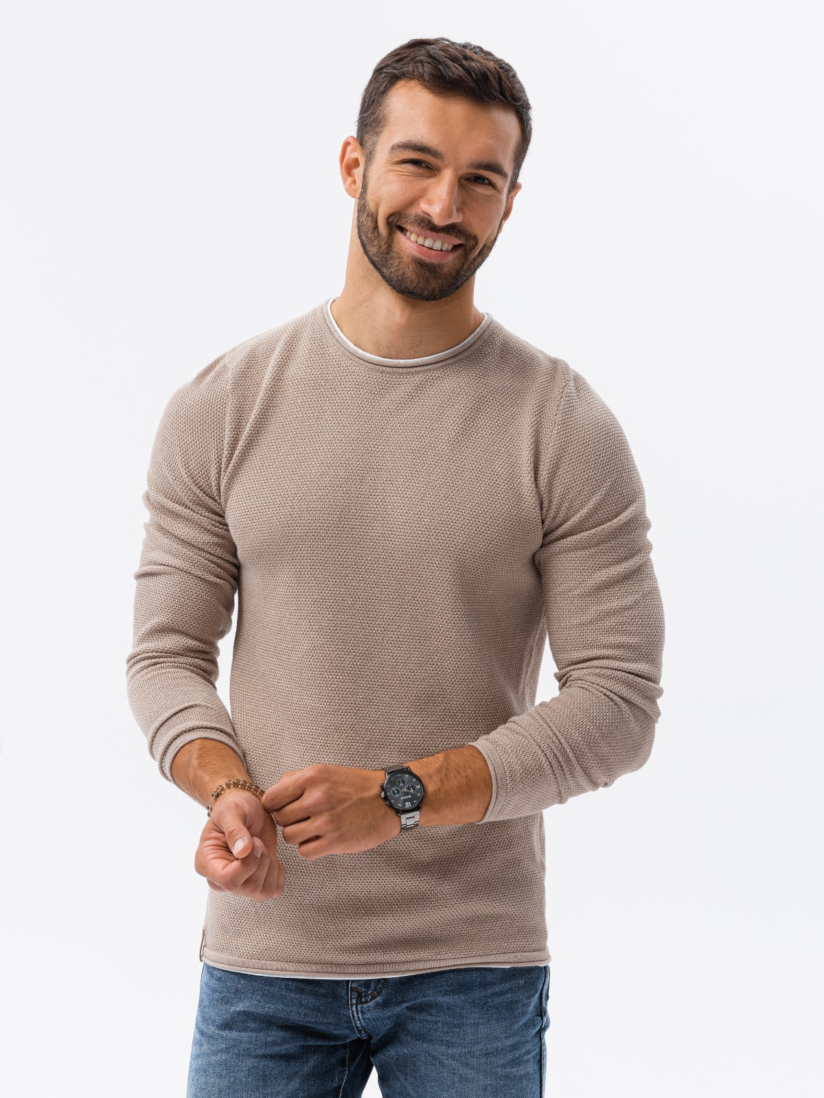 Herensweater E121 - bruin, maat M