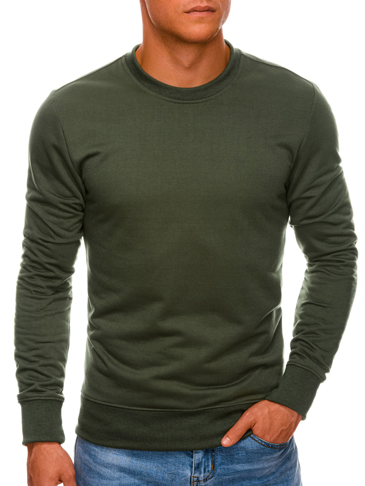 Heren sweatshirt B1212 - olijfgroen - sale