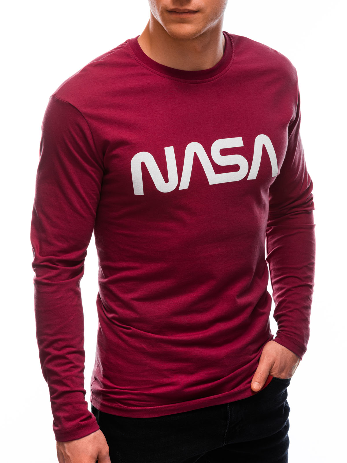 Bedrukte longsleeve voor heren L143 - rood, maat M