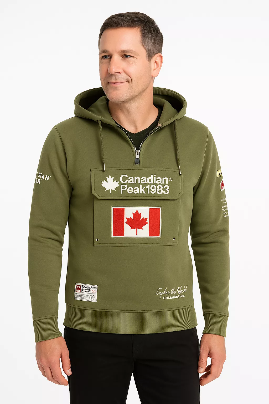 Canadian Peak - Galapagos - Heren Anorak Trui - Kaki