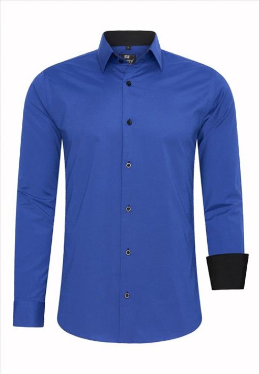 Woord Azijn Vermomd Heren overhemd Blauw | Rusty Neal | Slim fit | Italian-Style.nl