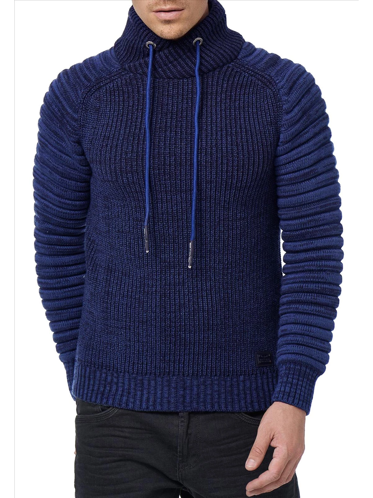 RustyNeal - Heren Trui - Indigo - Blauw - Coltrui - Art.nr. 13416