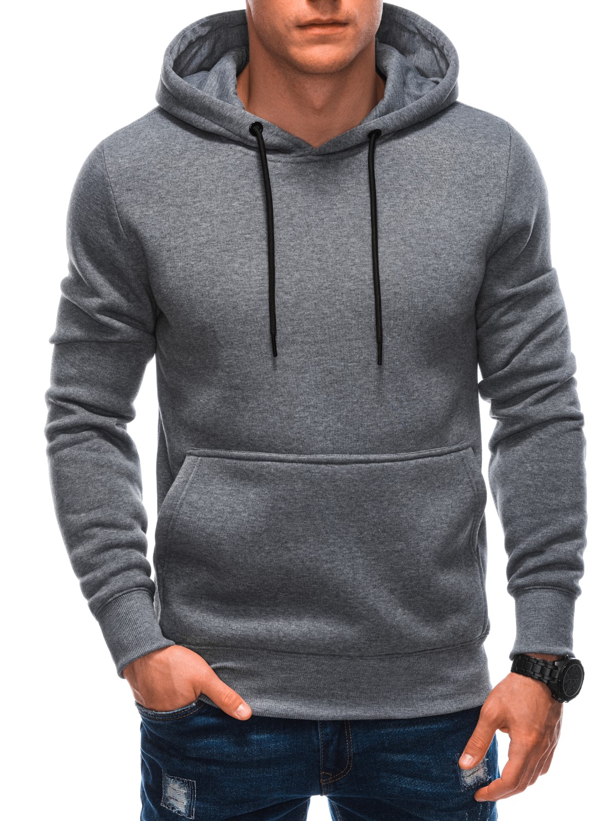 Heren Hoodie Effen | Sweater | Grijs | Moda Italia | Italian-Style.nl, maat XL