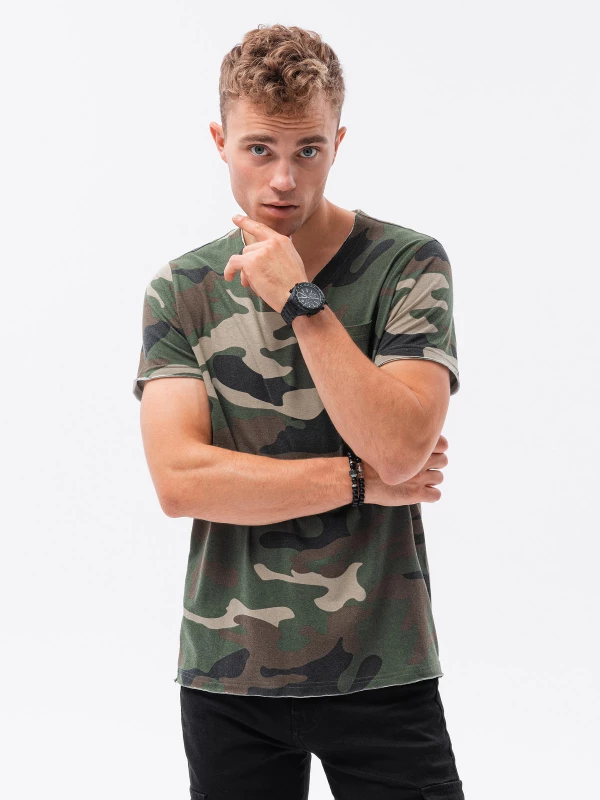Italian Style - Heren T-Shirt - Khaki - Camo - Italia Moda - Art.nr. S1616