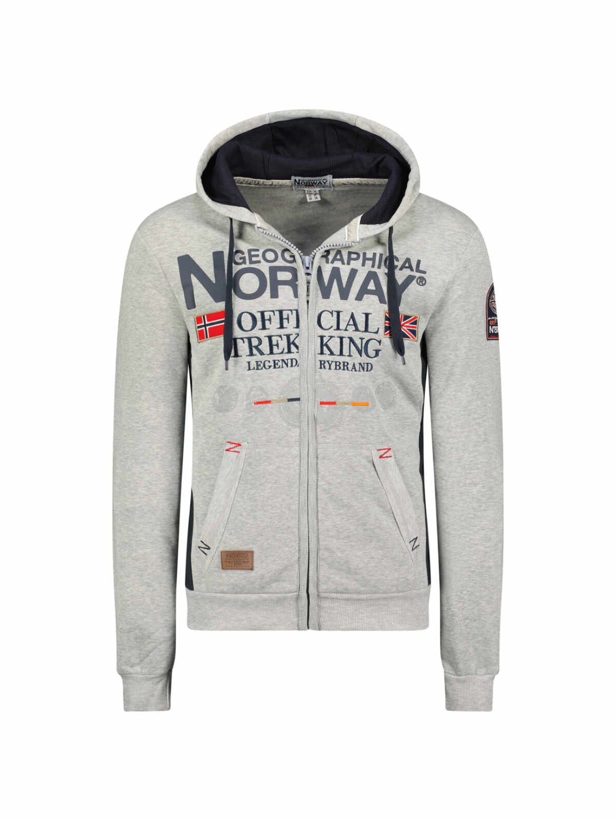 Geographical Norway Herentrui met capuchon, halve ritssluiting, hoodie met buikzak, lange mouwen, sweathoodie, vrije tijd, casual, bans, productie, bruin, S
