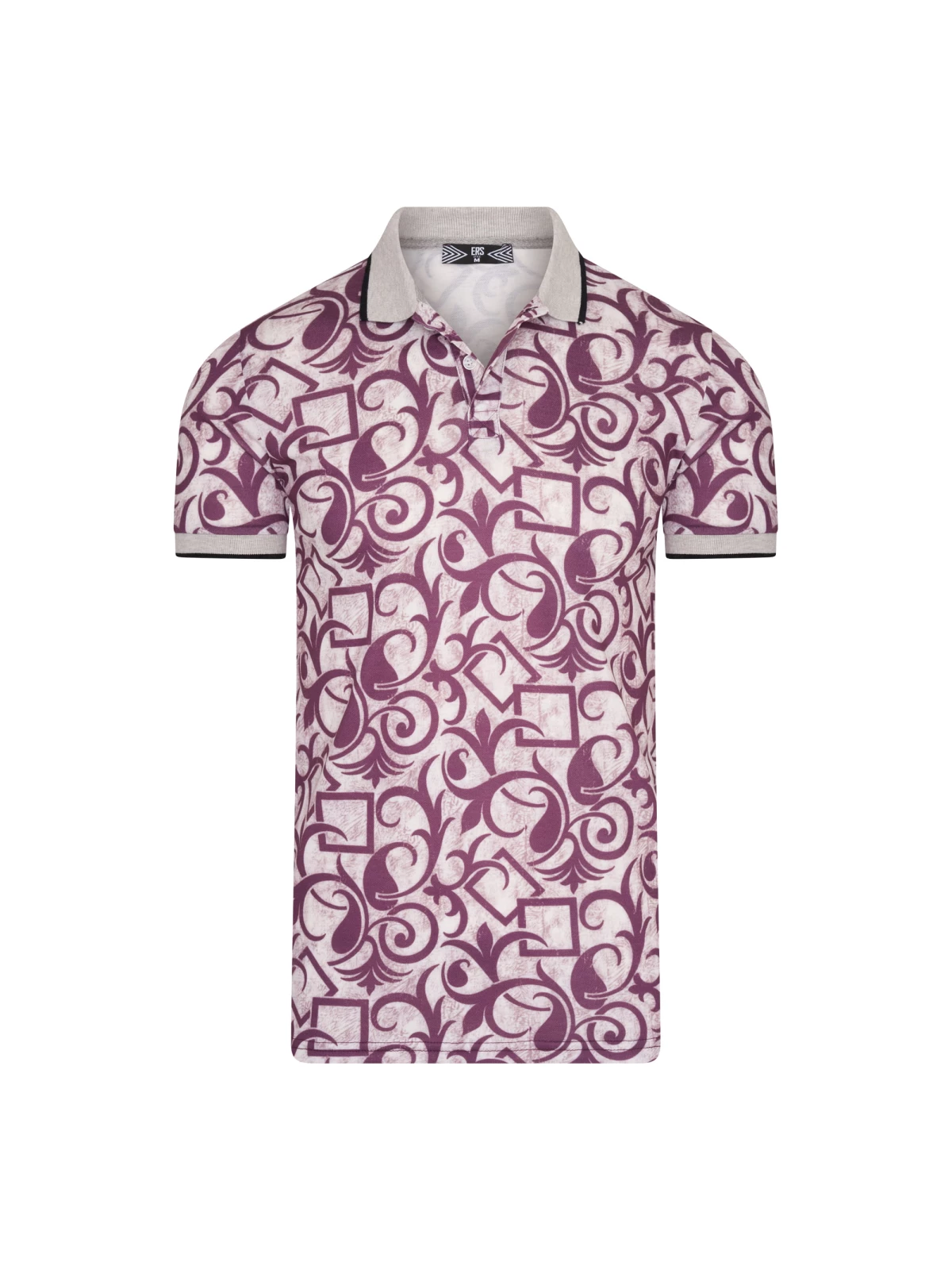 Ers - Abano - Heren Poloshirt - Print - Paarswit - Art.nr. 1552