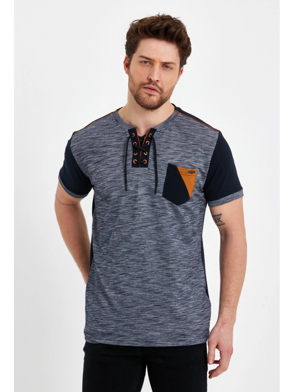 Club Ju - Abruzzo - T-Shirt Heren - Grijs Blauw - Style-Italie - Art.nr. 4546-3