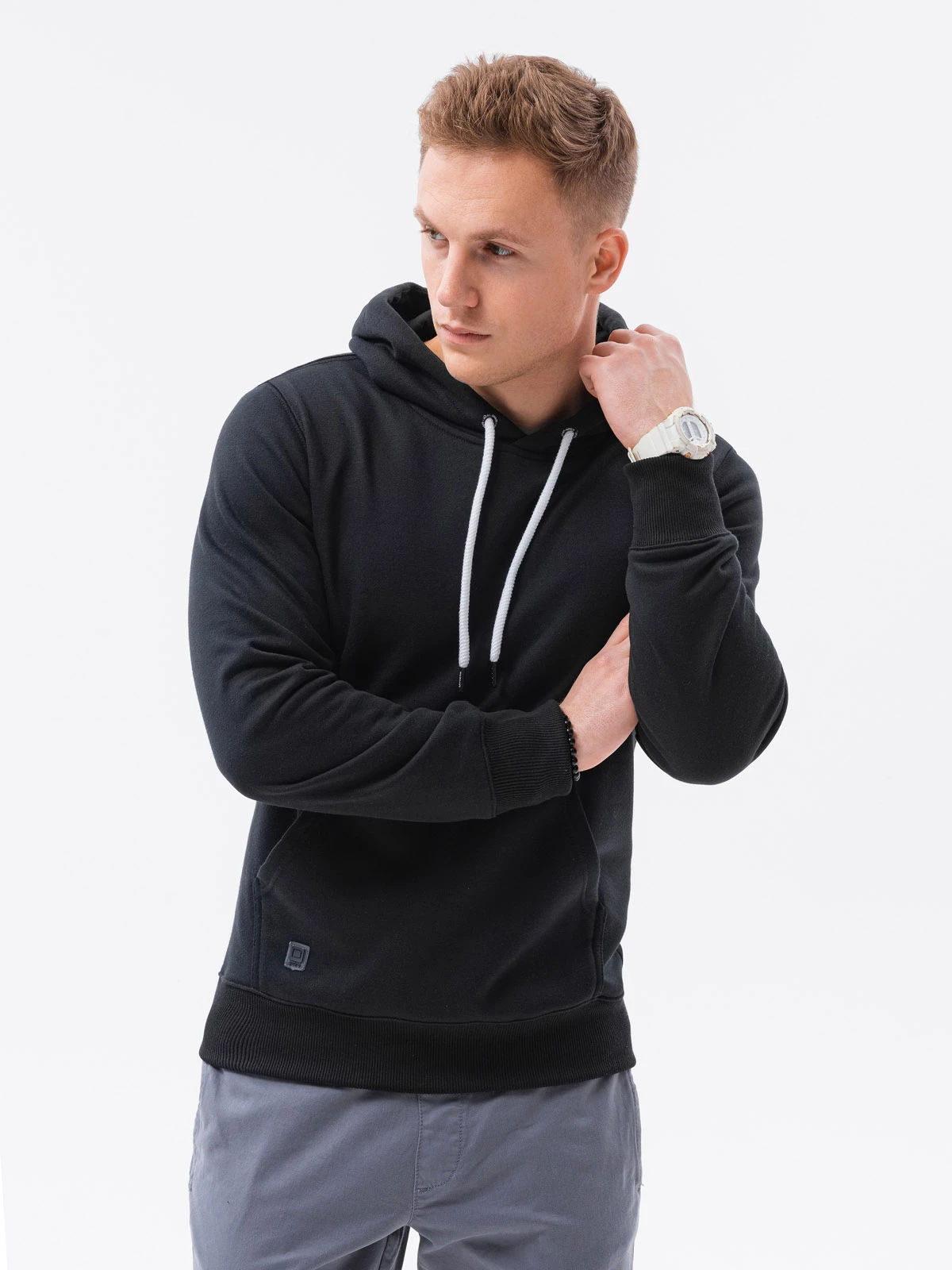 Ombre - Herenhoodie - Zwart - Kangaroezak - Art.nr. B979