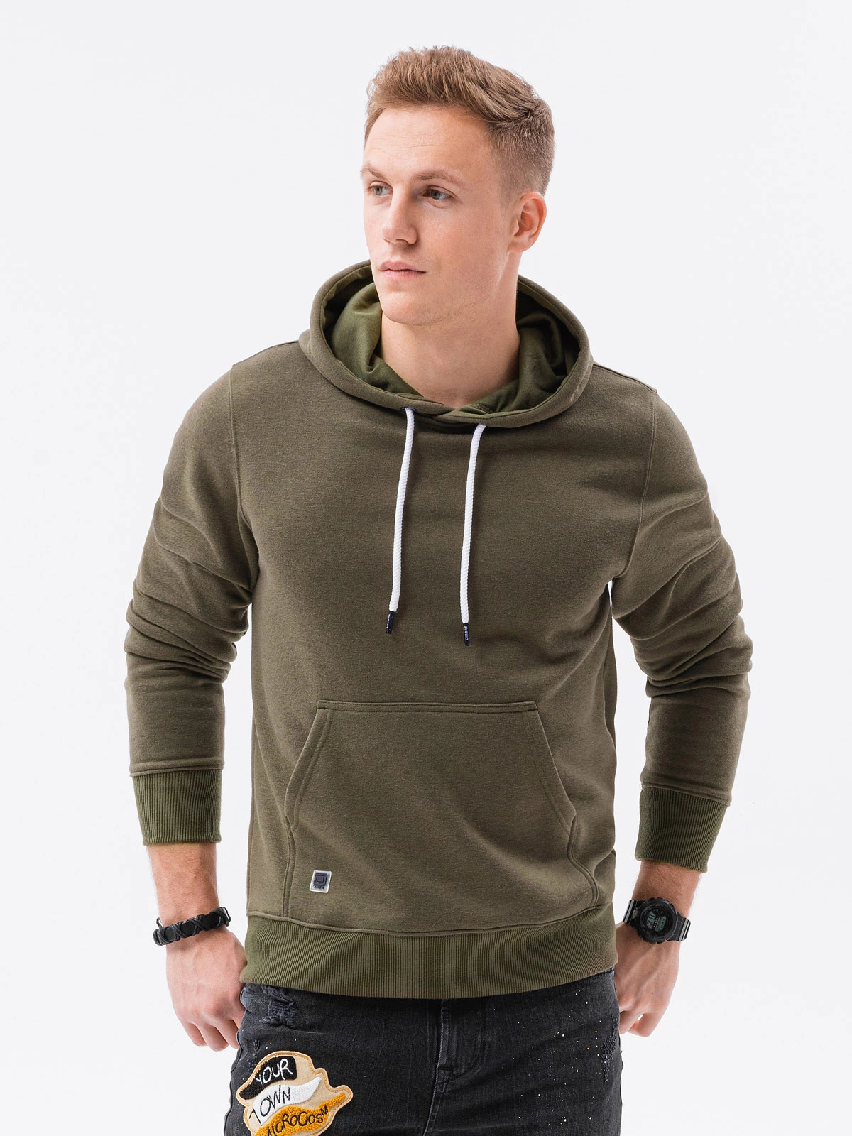Ombre - Herenhoodie - Kakigroen - Kangaroezak