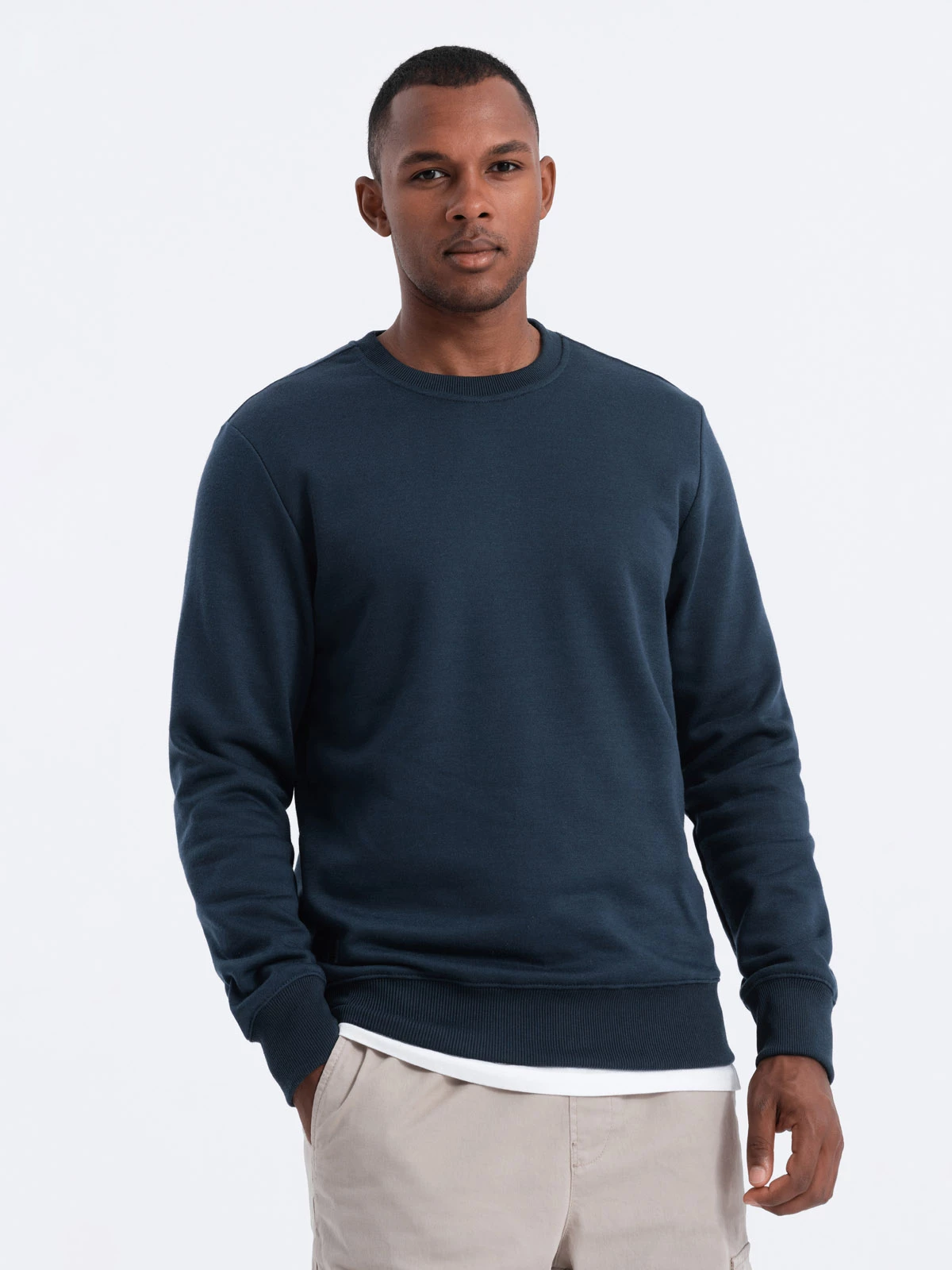 Ombre - Heren Sweater - Navy - Normalfit - Ronde Hals - Art.nr. B978