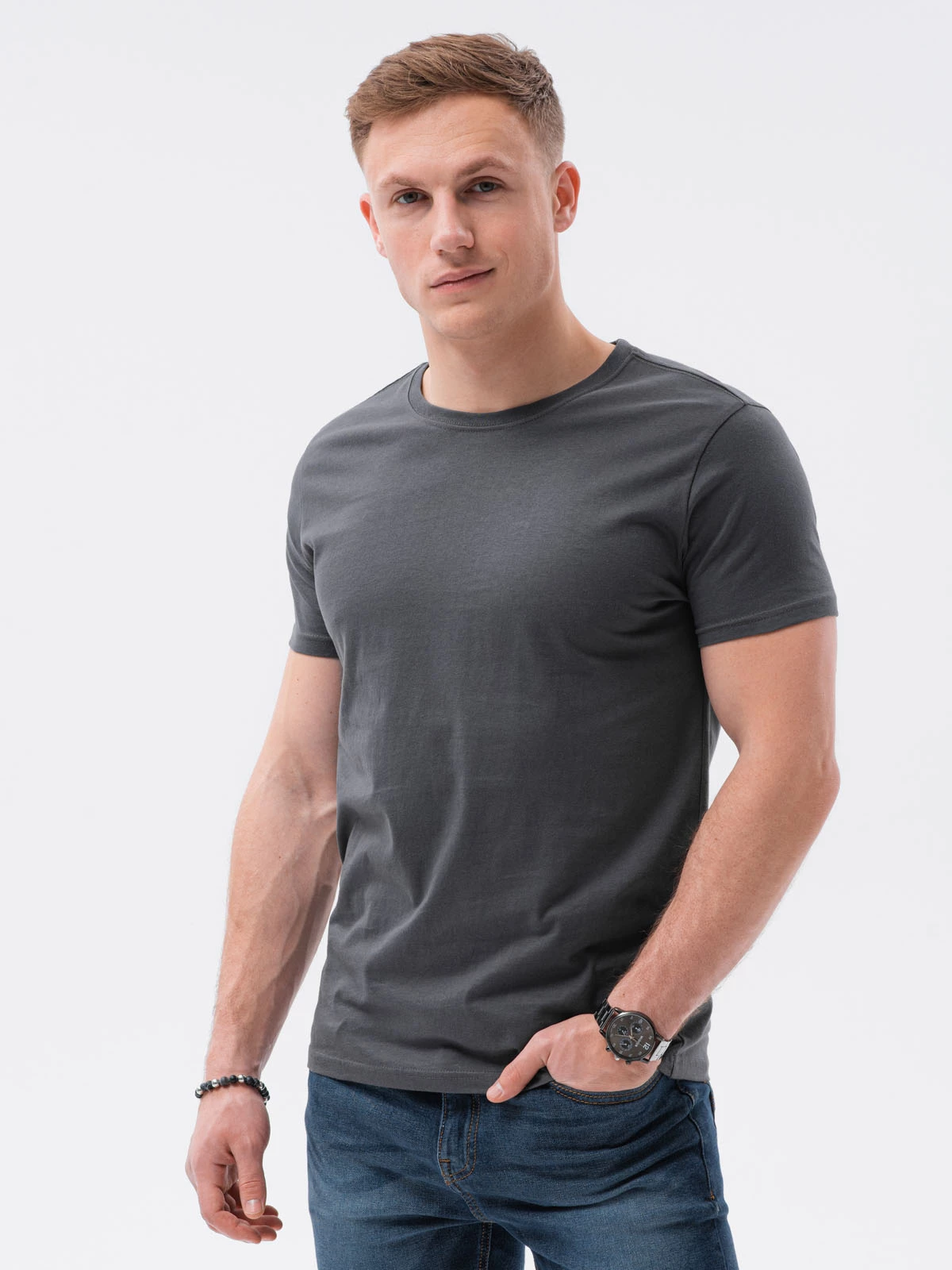 Ombre - Heren T-Shirt - Antraciet - Grafiet - Grijs - Art.nr. S1370