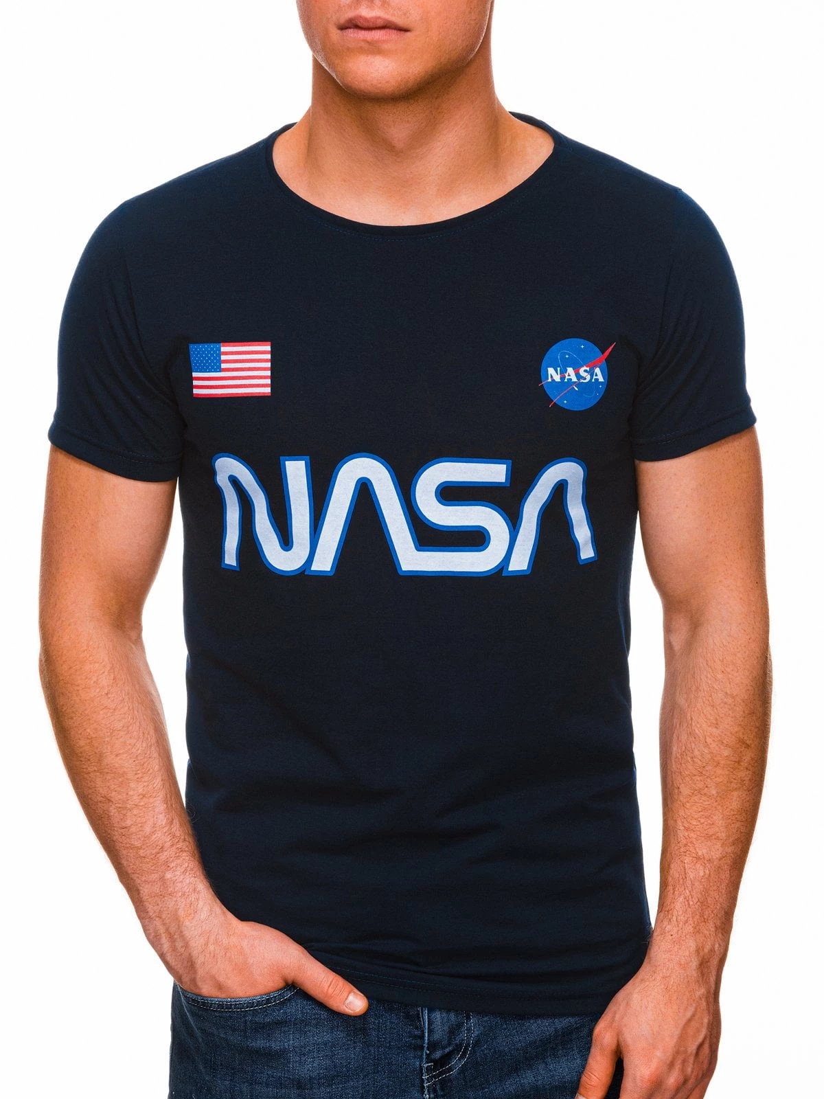 Ombre - Heren T-shirt - Shirt - Navy - Opdruk - Art.nr. S1437