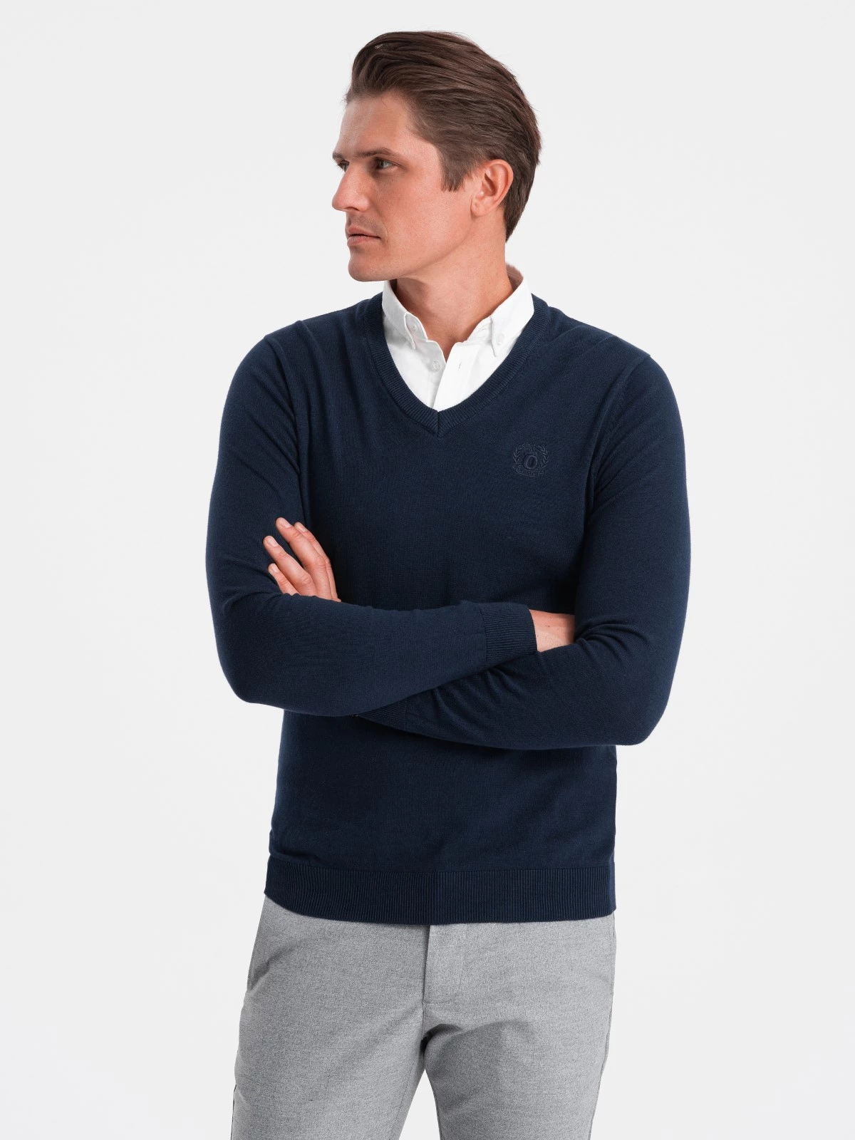 Ombre - Vaste Overhemd Kraag - Navy - Marino - Dunne Zomerse Kleding - Art.nr. 102
