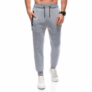eng_pl_Mens-sweatpants-with-zippered-pockets-EM-PASK-0102-grey-melange-V3-124180_3