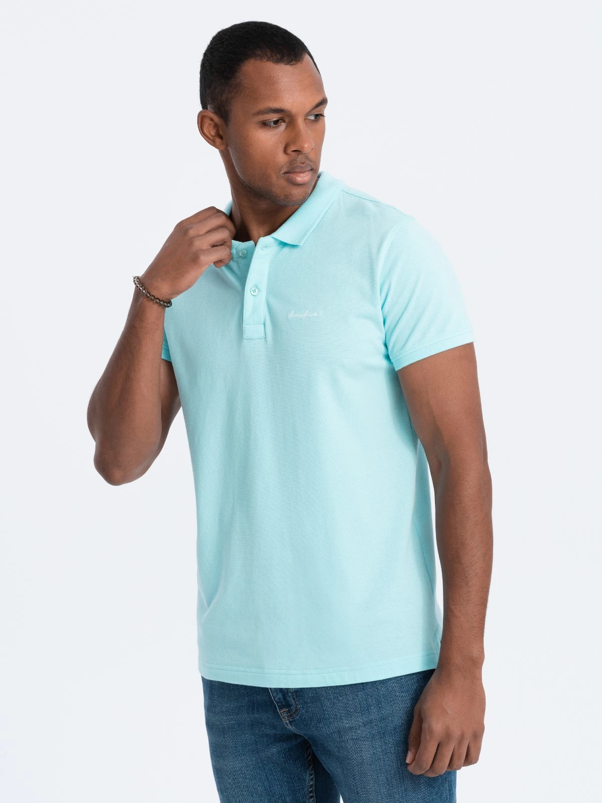 Italian Style - Cagliari - Heren Poloshirt - Turquoise - Style-Italie - Art.nr. OM-0103