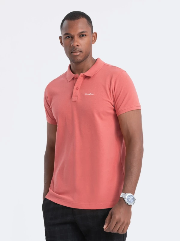 Italian Style - Bellagio - Heren Poloshirt - Koraal - Style-Italie - Art.nr. S1746