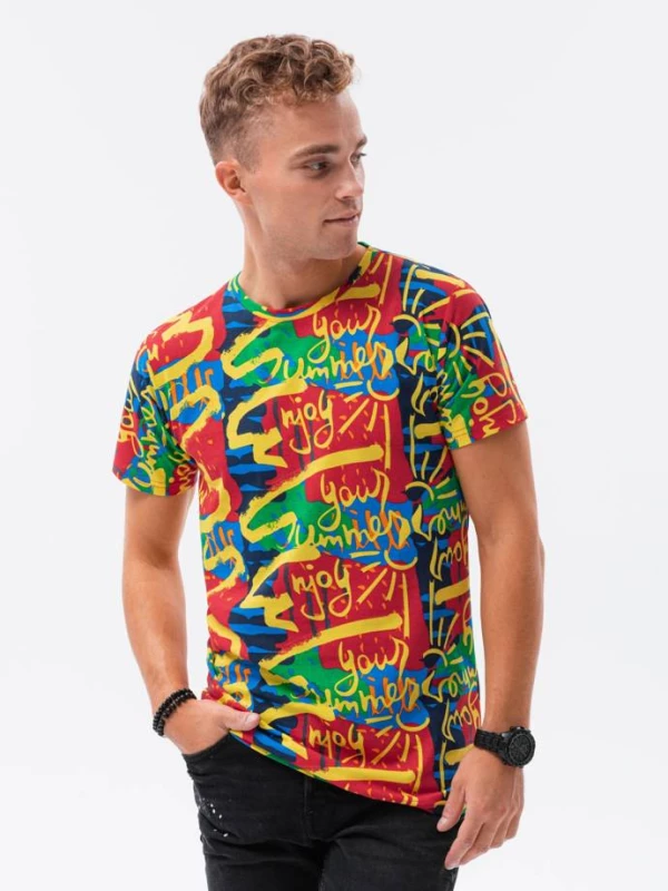 Italian Style - Heren T-Shirt - Opdruk - Rood - Italia Moda - Art.nr. S1338