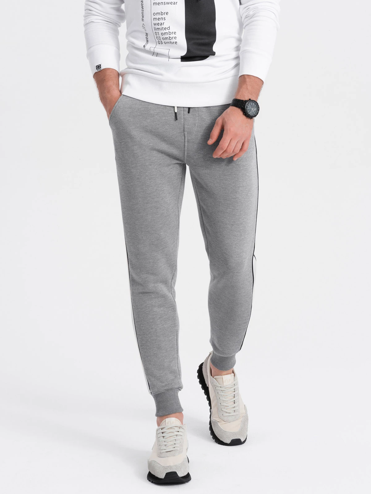 Ombre - Joggingbroek Heren - Grijs - Zachte Stof - Sportief