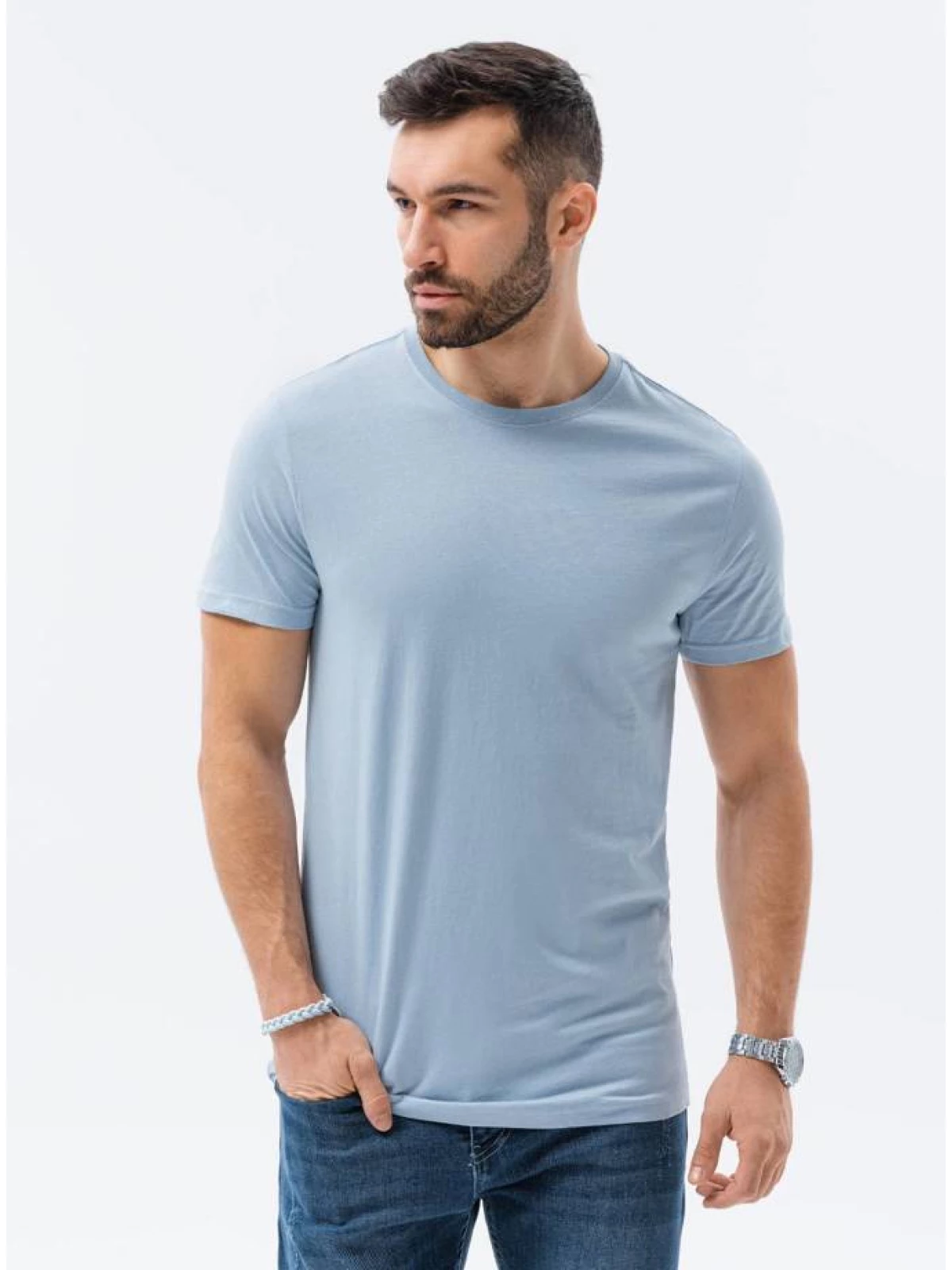 Ombre - Heren T-shirt - Shirt - Lichtblauw - Casual - Art.nr. S1370-6
