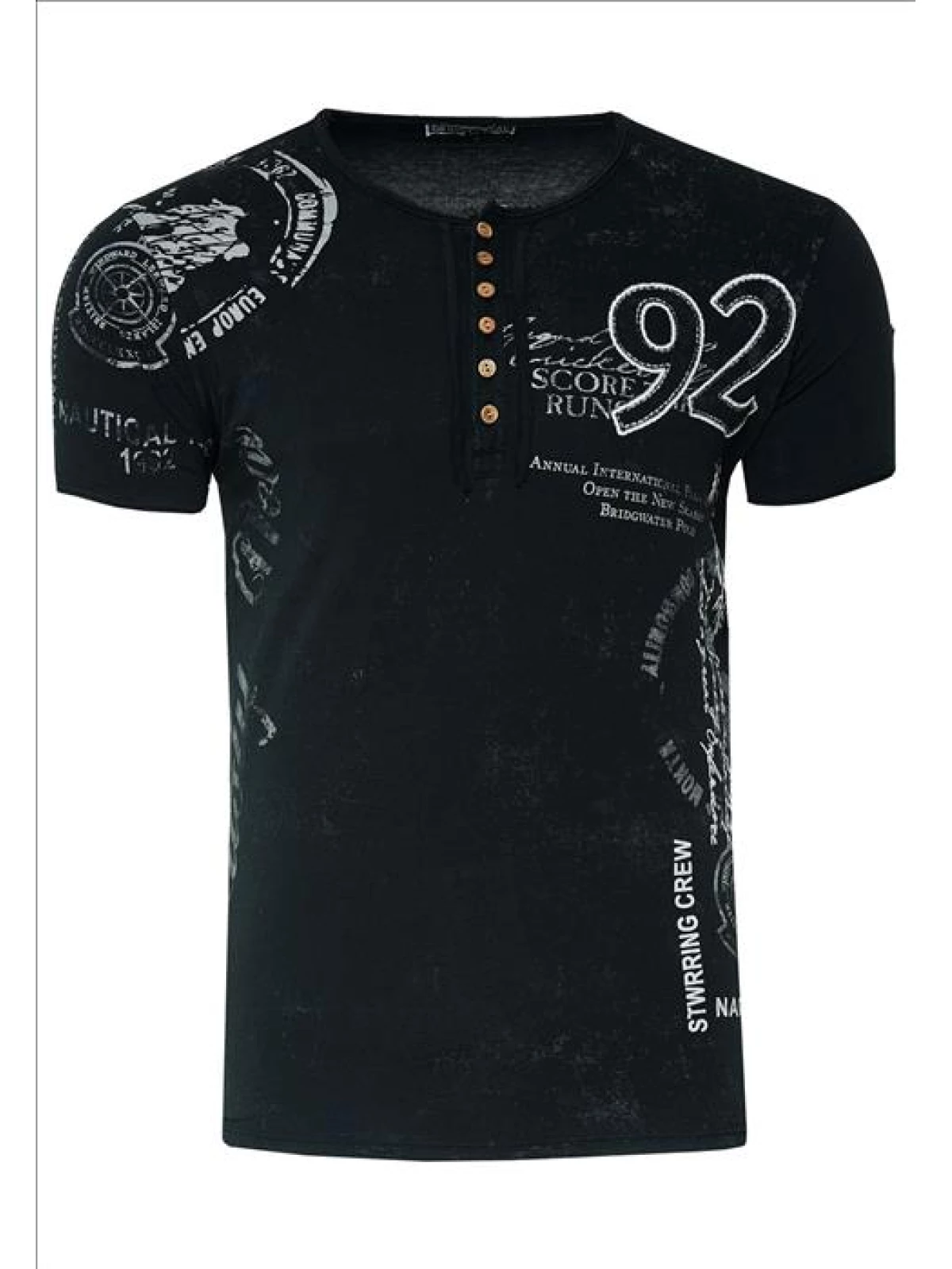 RustyNeal - Heren T-shirt - Shirt - Zwart - Ronde Hals - Art.nr. 15241