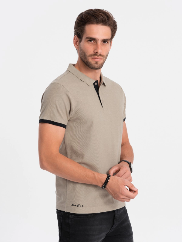 Ombre - Karmoy - Poloshirt Heren - Korte Mouw - Kaki - Art.nr. 113