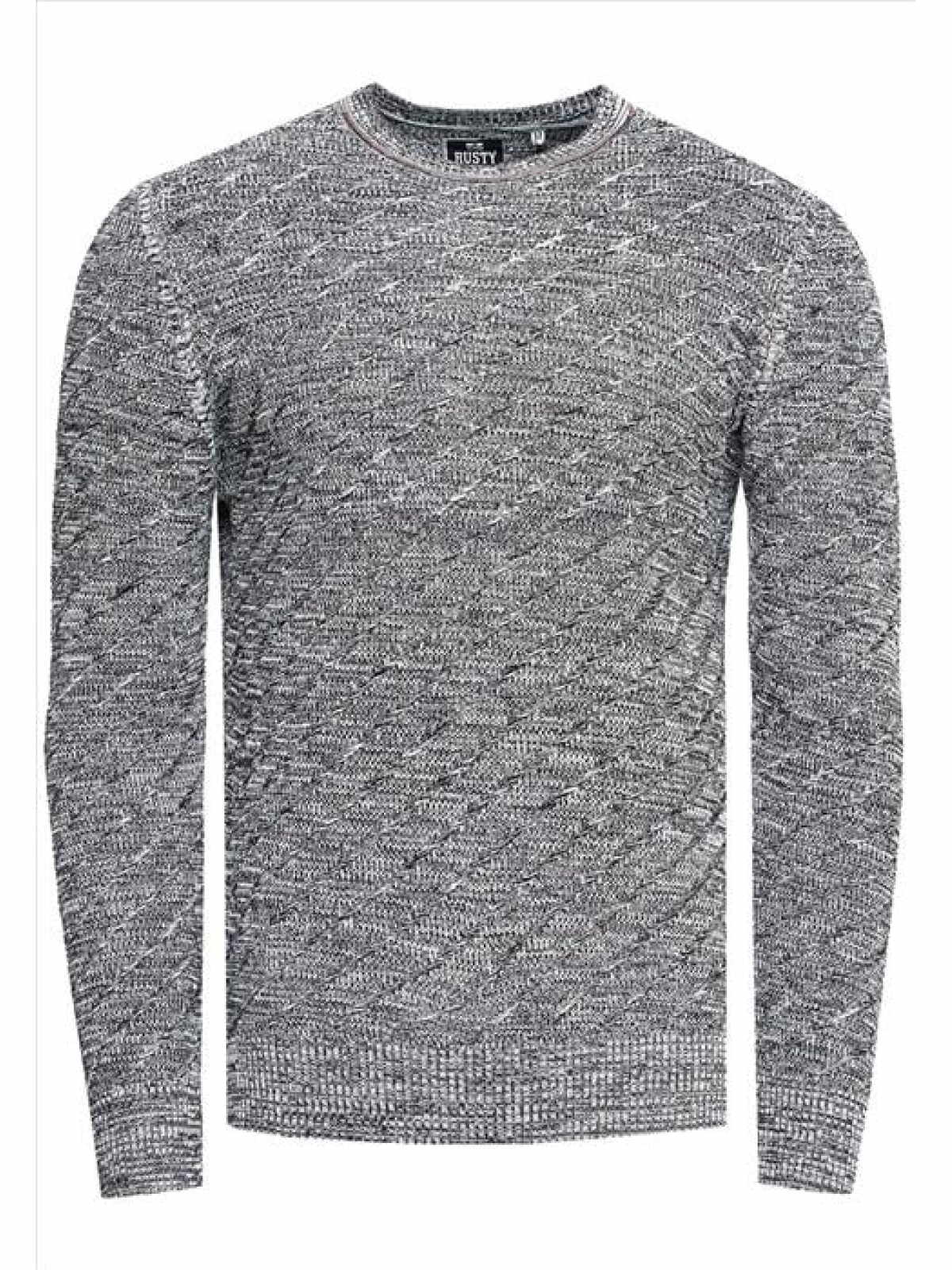 Rusty Neal Herentrui fijn gebreide trui in jaren 80-design met ronde hals 80 gebreide trui S - 3XL lange mouwen & stretchy 450, zwart, XXL