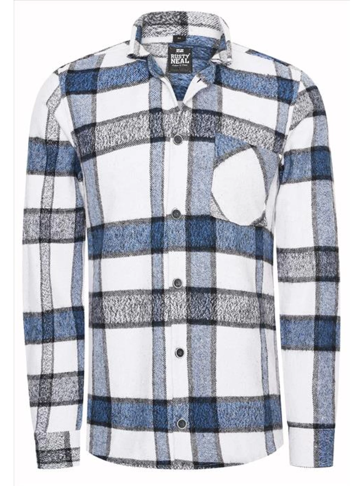 RustyNeal - Herenoverhemd - Geruit - Blauwgrijs - Wit - Art.nr. R11031-V9