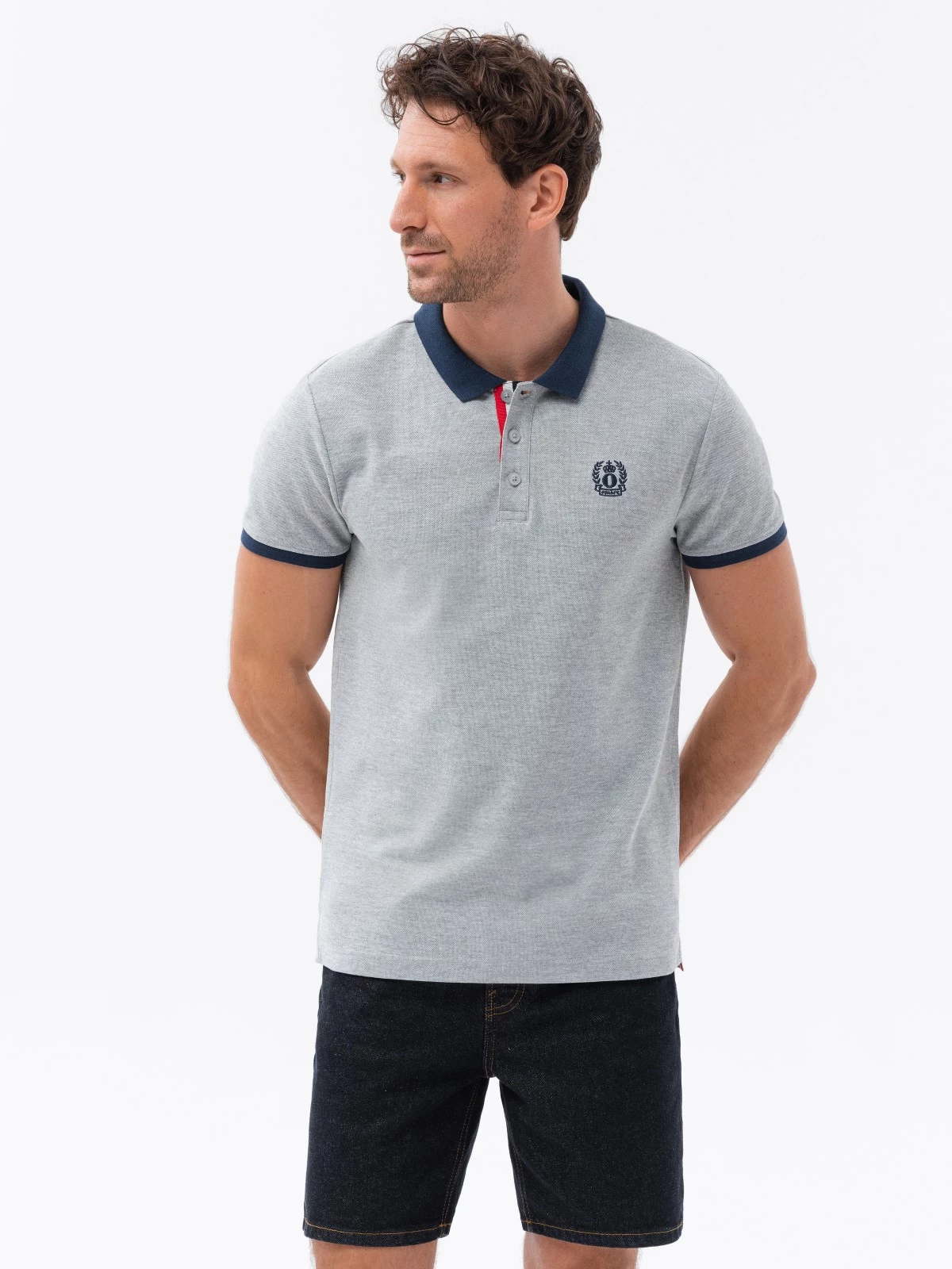 Ombre - Montecarlo - Herenpolo - Grijs - Knoopsluiting