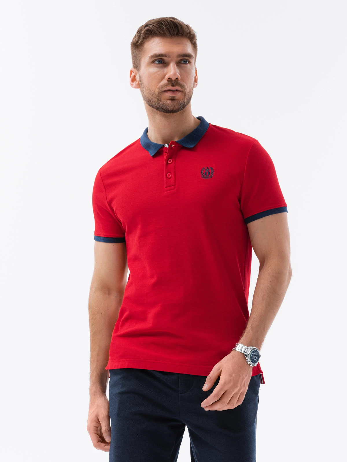 Ombre - Montecarlo - Herenpolo - Rood - Knoopsluiting
