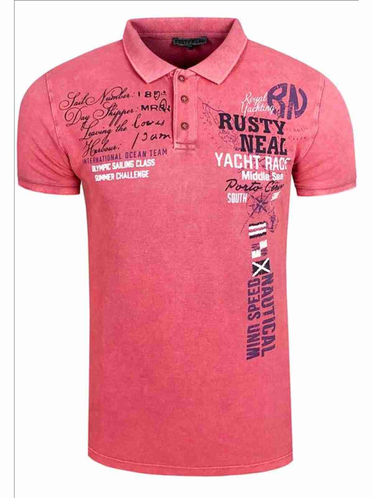RustyNeal - Heren Poloshirt - Koraal - SALE - Korte Mouw - Art.nr. 15212