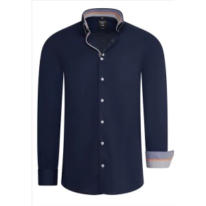 heren overhemd blauw