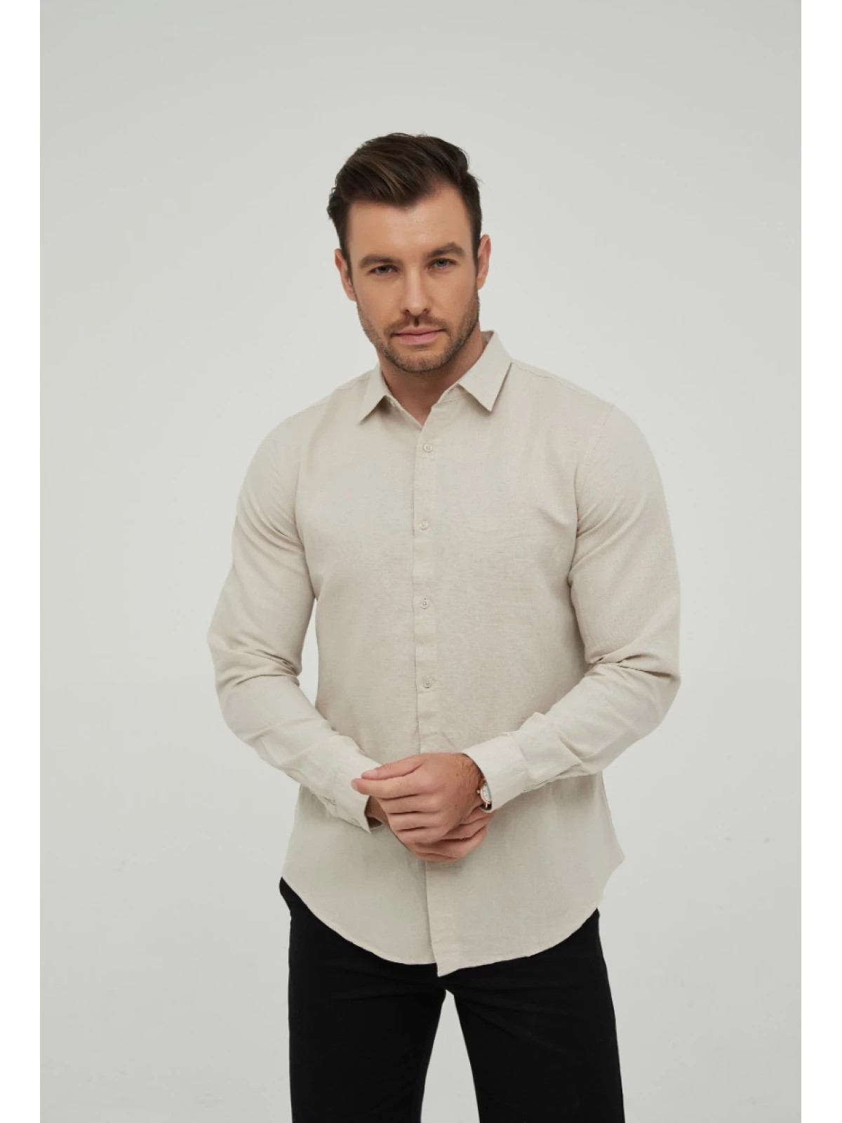 linnen overhemd heren beige