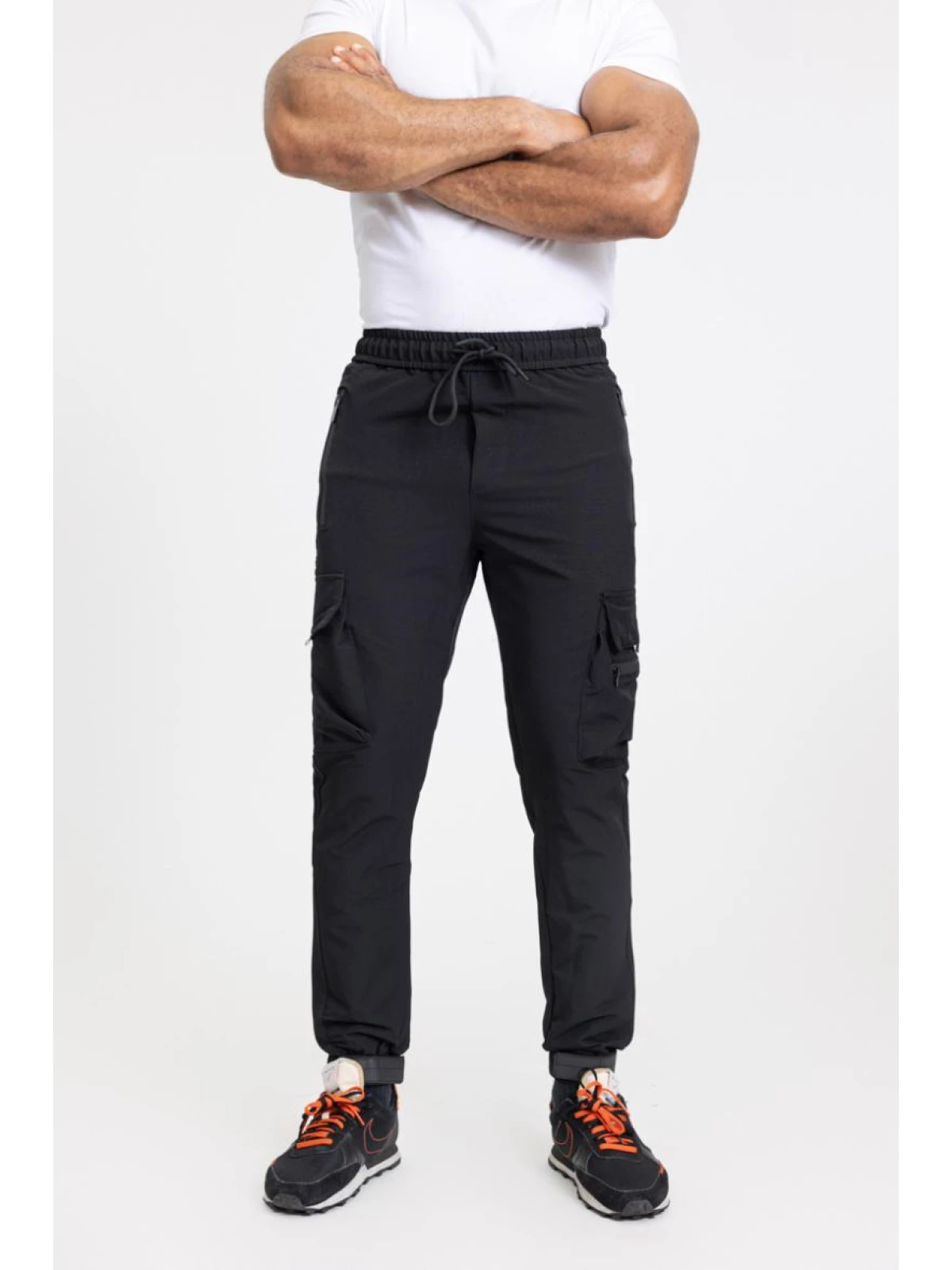 Zayne Milano - Heren Joggingbroek - Zakken Op De Zijkant Met Rits - Zwart - Stijlvol