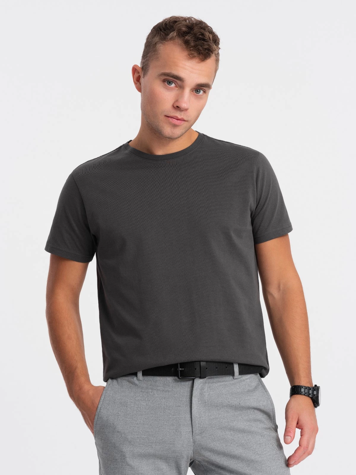 Ombre - Flag - T-Shirt Heren - Antraciet - Modaitalia - Art.nr. 0146