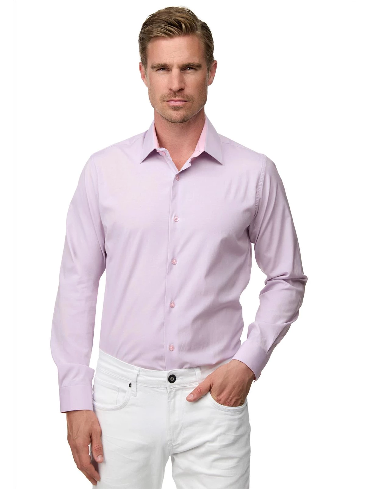 Rusty Neal - Heren Overhemd - Lavendel - slimFit - Modaitalia - Art.nr. R-66