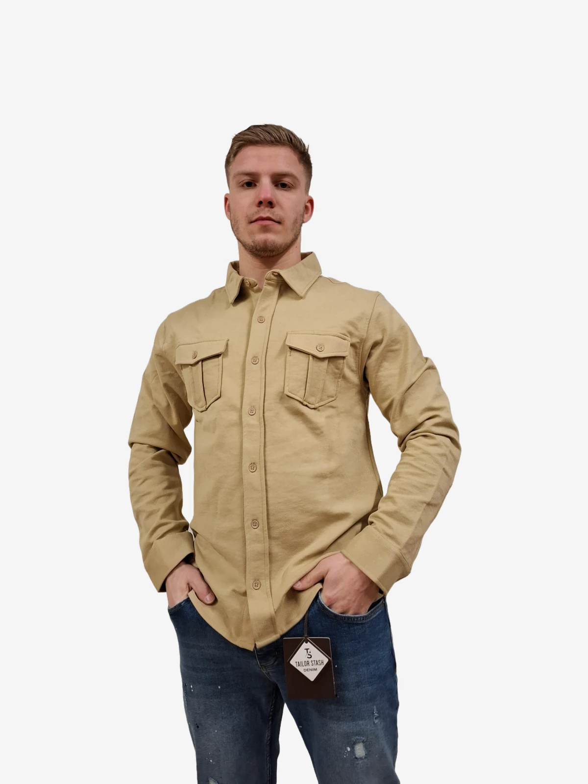 Indigo Denim - Heren Overhemd - Camel - Regular Fit - Italianstyle