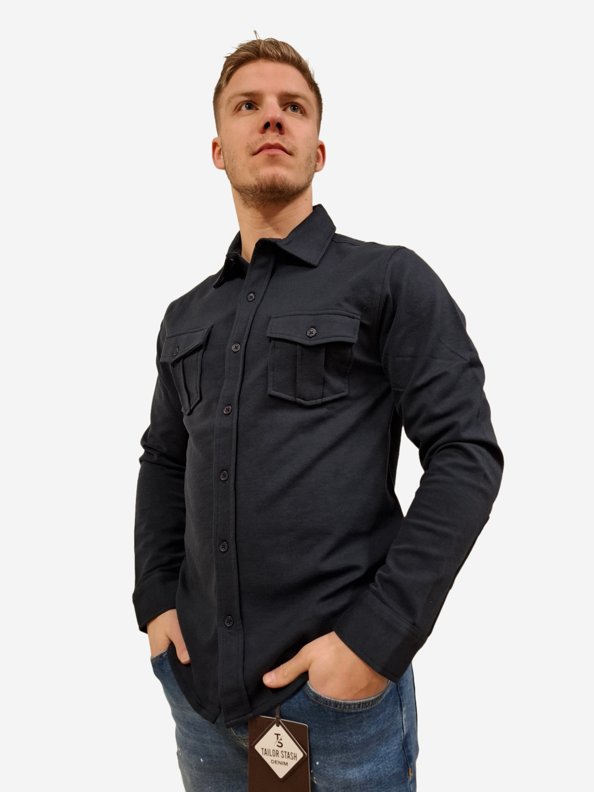 Indigo Denim - Heren Overhemd - Navy - Regular Fit - Italianstyle - Art.nr. ID-032