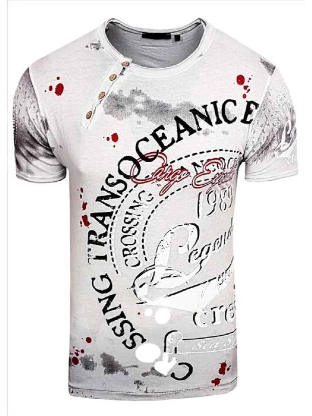 Rusty Neal - Heren T-Shirt - Grijs - Zachte Stof - Italianstyle
