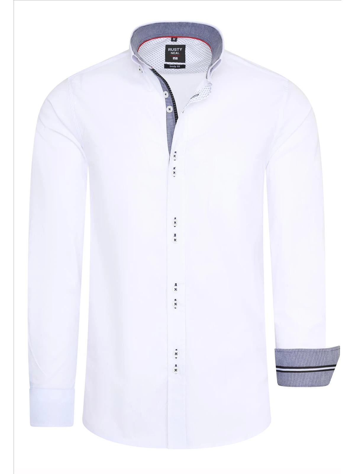 Italian Style - Heren Overhemd - Dubbele Knopen - Wit - Style-Italy