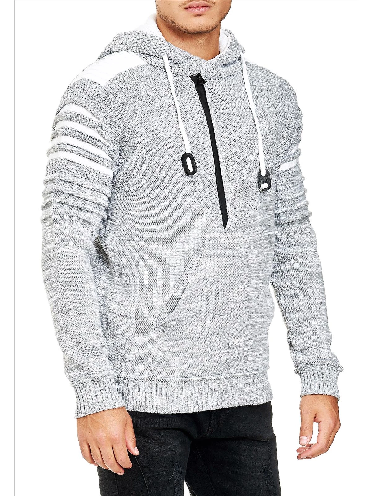 RustyNeal - Heren Pullover Trui - Grijs - Modernfit - Capuchon - Art.nr. 13343GRS