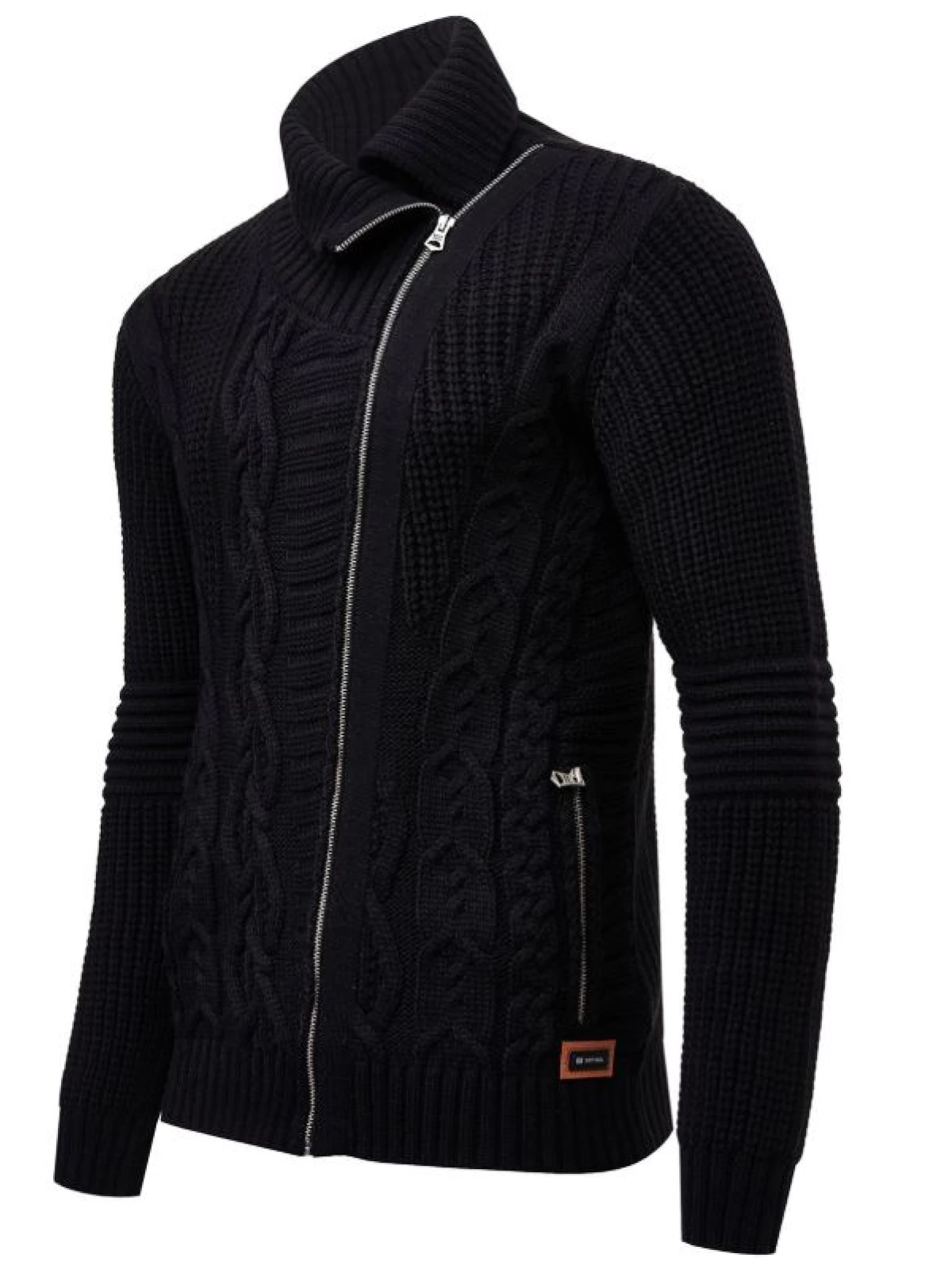 Rusty Neal - Heren Vest Kabel - Gebreid - Zwart - 13389