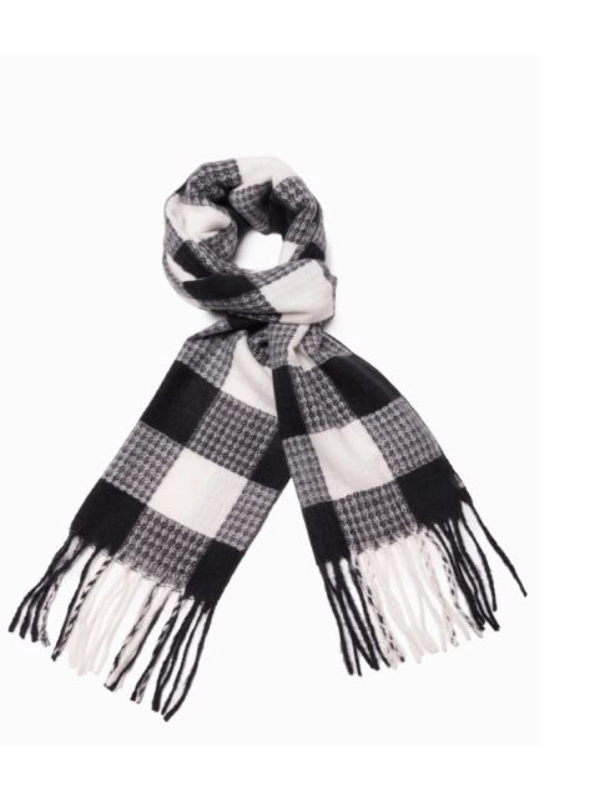 Italian Style - Heren Sjaal Zwart - Zachte Stof - Wit - Italianstyle - Art.nr. A408-ZW