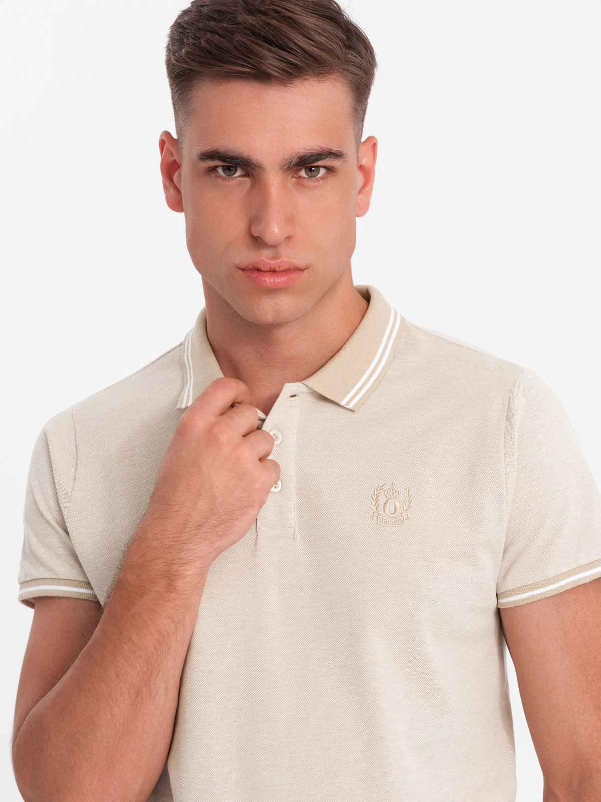 Poloshirt Heren - Korte Mouw - Sand Melange - 0109-SM