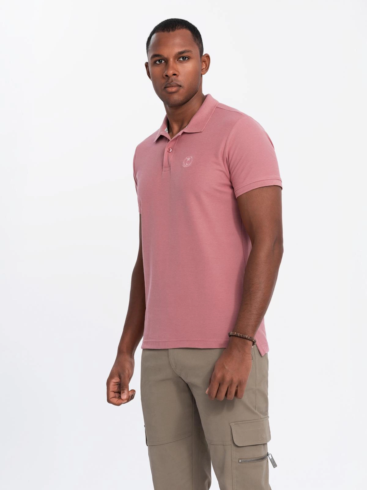 Poloshirt Heren - Korte Mouw - Donkerroze - 0100-DRO