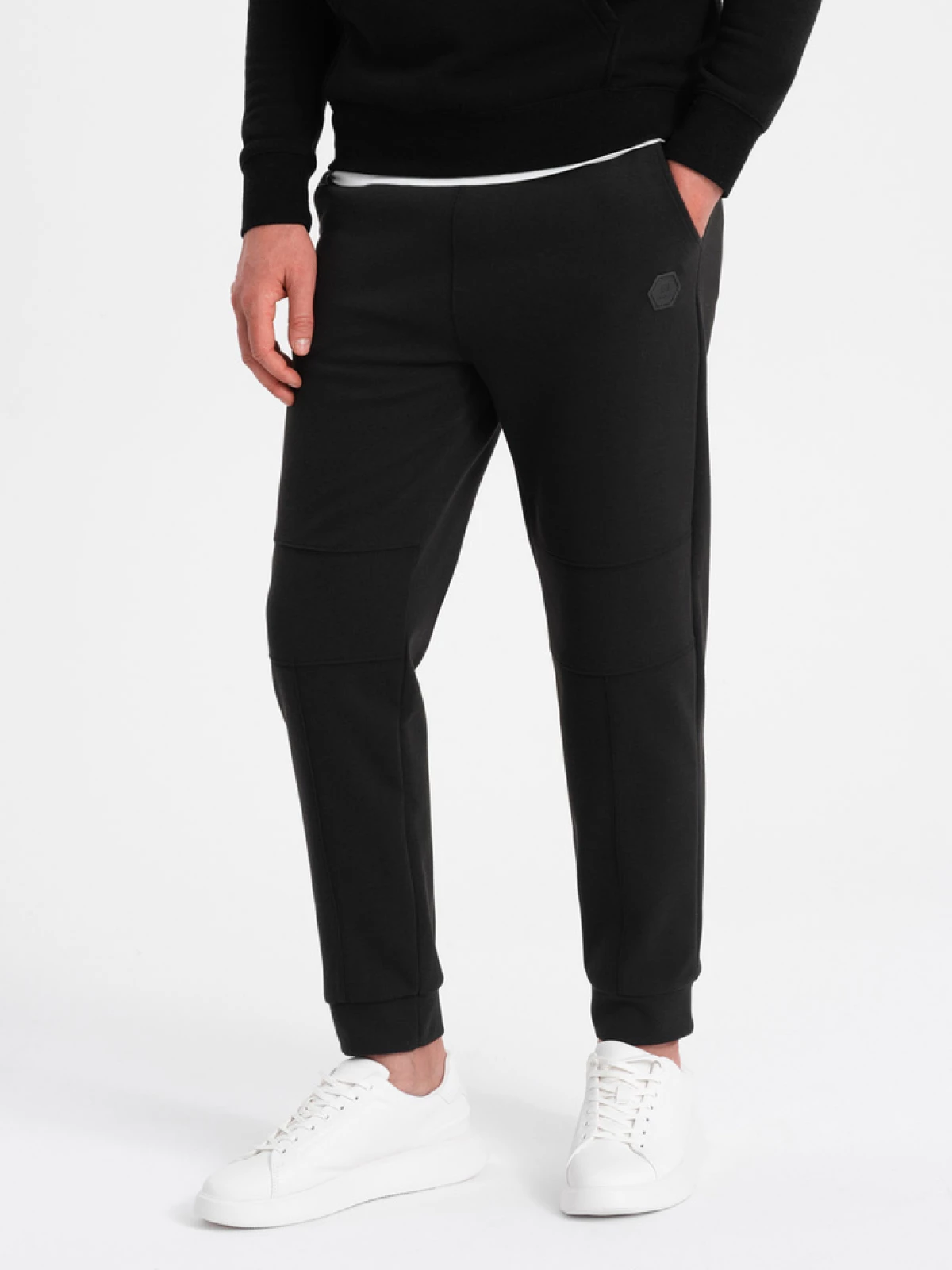 ItalianStyle - Joggingbroek Heren - Zwart - Stiksels - Art.nr. 0128-V1-ZW