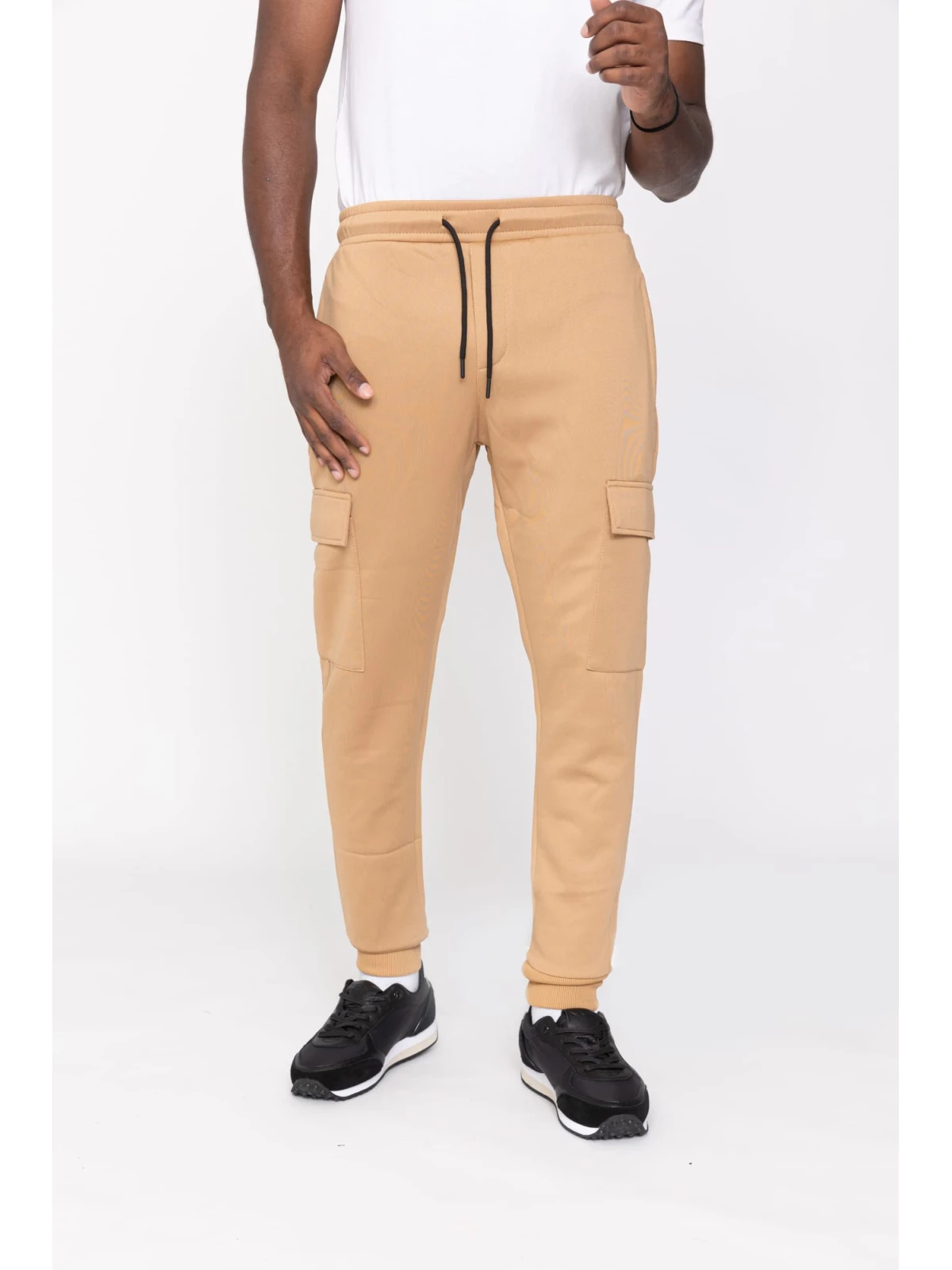 Zayne Milano - Heren Joggingbroek - Zakken Op De Zijkant - Beige - Stijlvol - Art.nr. TX-818-3-BE